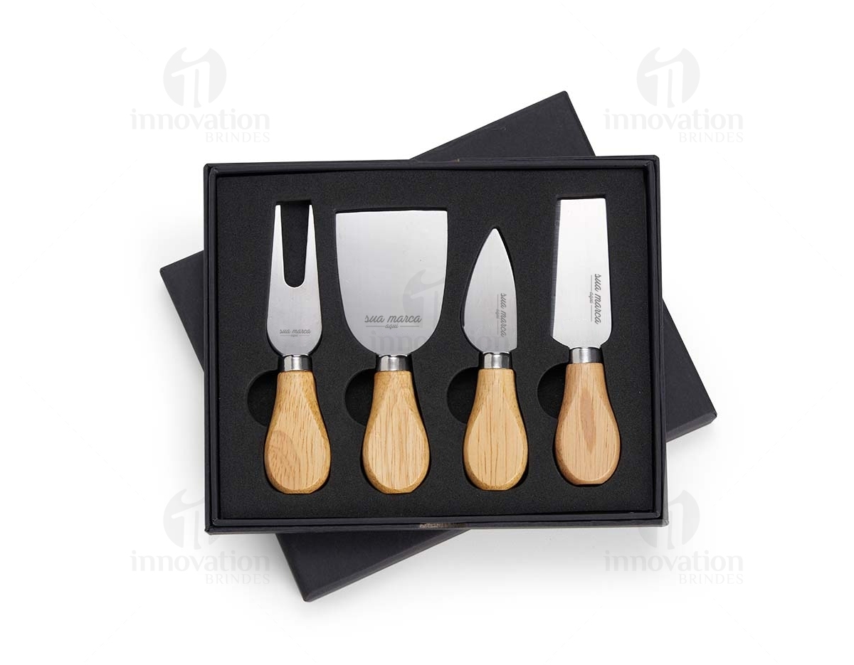 Kit de queso 4 piezas - Conjunto de herramientas de alta calidad para amantes del queso. Compuesto por cuchillo, tenedor