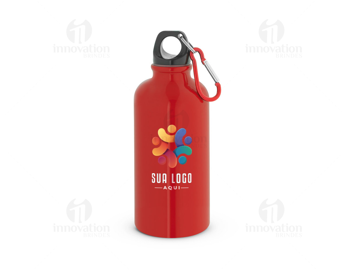 KARSTEN M Squeeze deportiva en acero inoxidable de pared simple y acabado brillante con mosquetón 560 mL