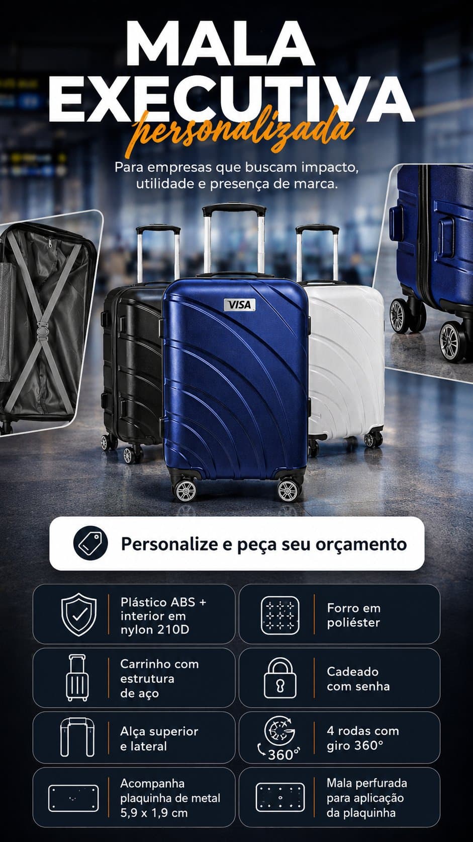 Mala Executiva Personalizada - Para empresas que buscam impacto, utilidade e presença de marca
