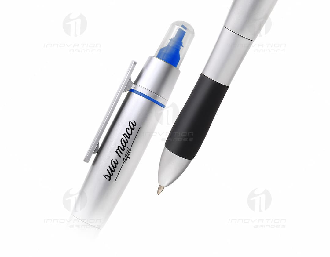 caneta plástica com marca texto Personalizado