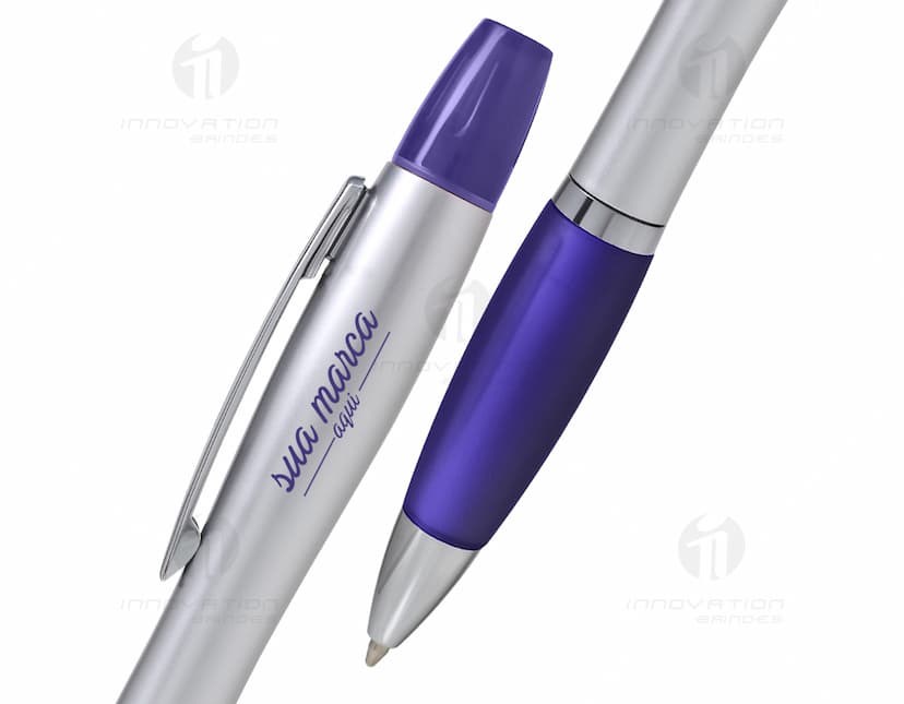 caneta plástica com marca texto Personalizado