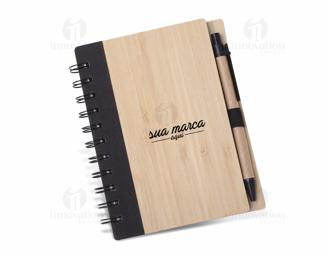 bloco de anotações bambu Personalizado