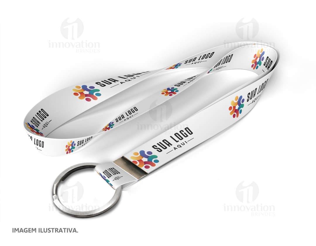 Cordão com argola 85 cm x 2,0 cm - Acessório moderno e versátil para brindes e eventos corporativos. Feito com materiais de