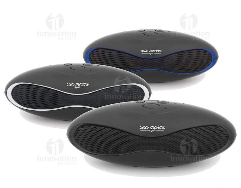 Caixa de som com microfone - 01, acessório moderno e compacto para seu computador. Equipamento eletrônico com tecnologia wireless, design sleek e alta qualidade de som. Ideal para reuniões online, chamadas de vídeo e músicas. Adquira já o seu!
