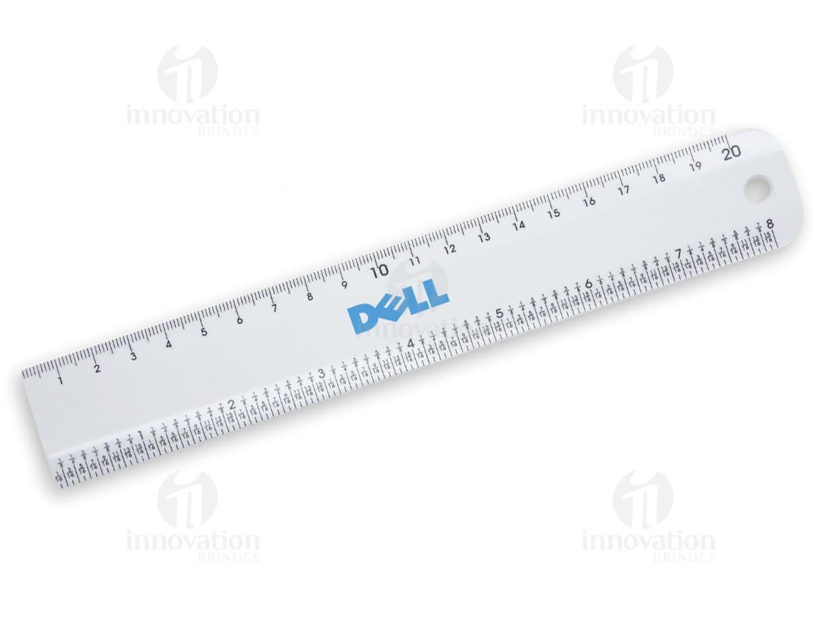 Régua plástica com furo - 03: Ferramenta de medição precisa e durável para seu negócio. Ideal para projetos escolares e trabalhos de carpintaria. Garanta já a sua!