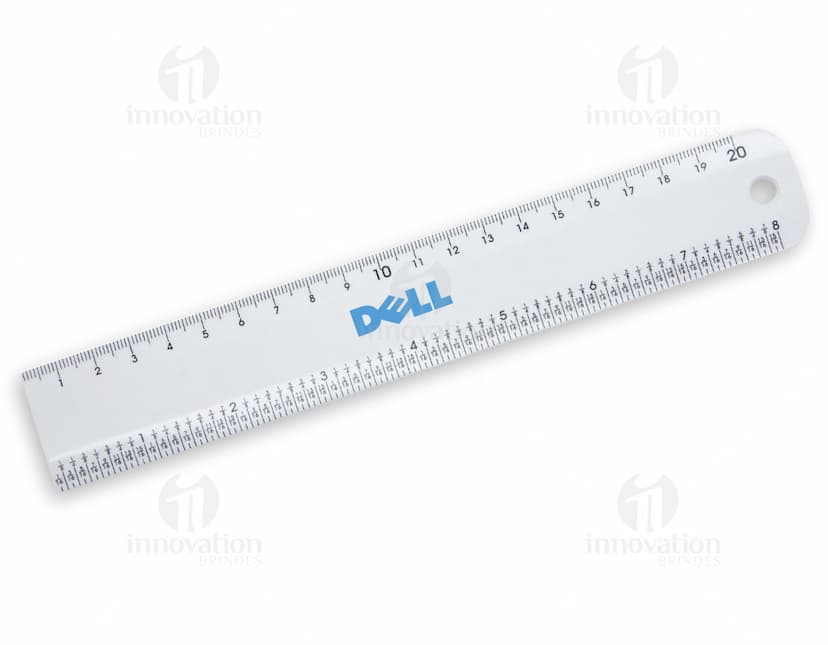 Régua plástica com furo - 03: Ferramenta de medição precisa e durável para seu negócio. Ideal para projetos escolares e trabalhos de carpintaria. Garanta já a sua!