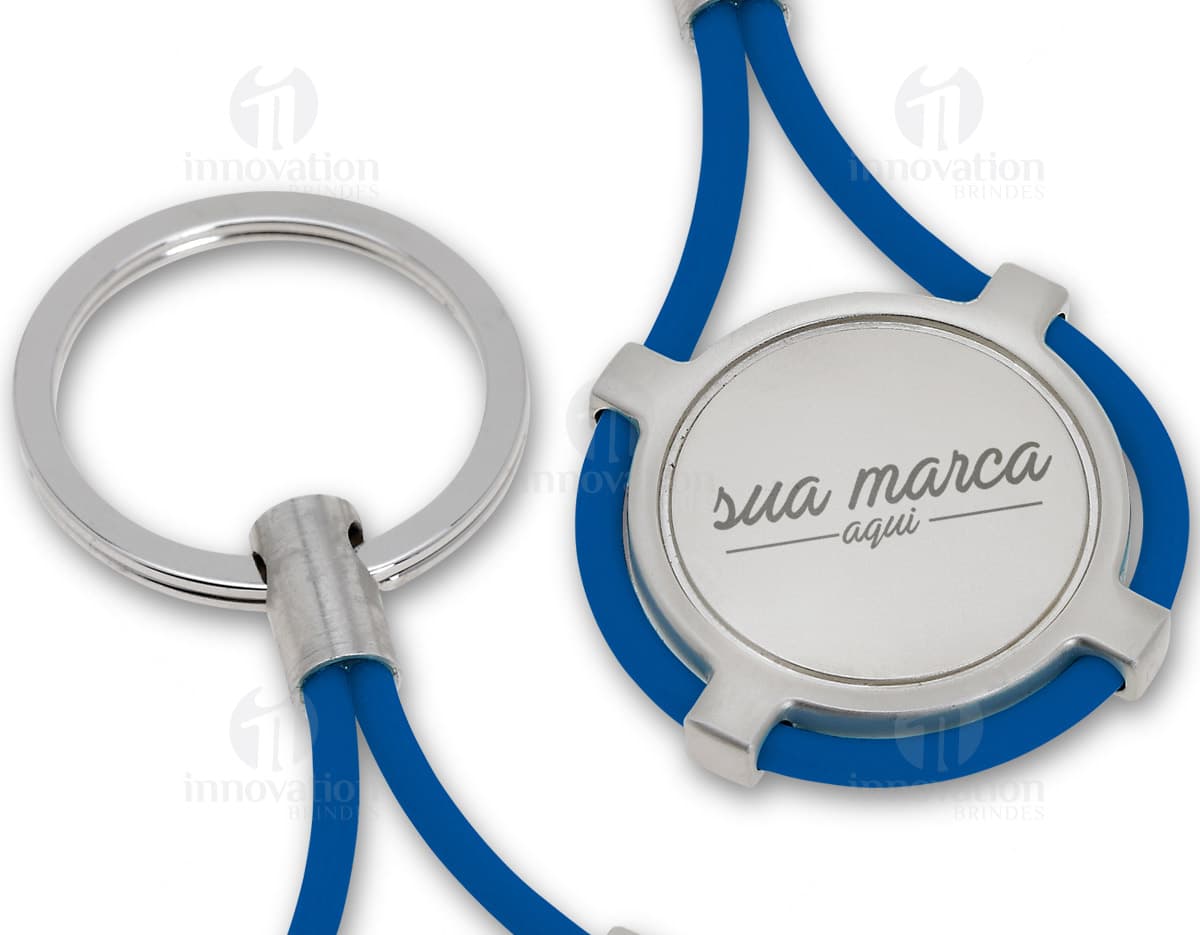 Chaveiro de metal e silicone  - 01: um acessório prático e durável para quem busca praticidade no dia a dia. Perfeito para os amantes de viagens ou profissionais da área médica. Adquira já o seu!