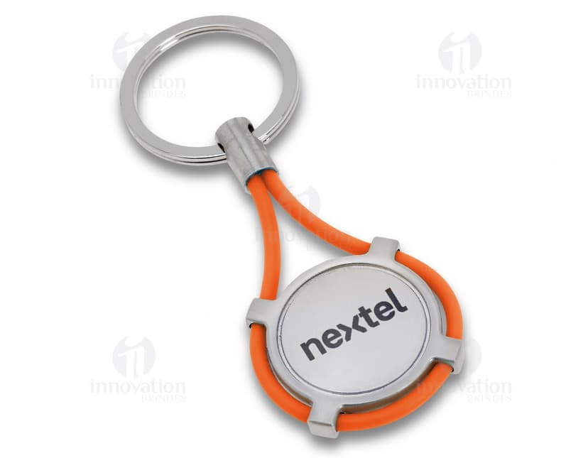Chaveiro de metal e silicone - 01: Ferramenta versátil e resistente para personalizar com sua marca. Ideal para profissionais da saúde, turismo, esportes e muito mais. Adquira já o seu!