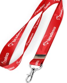 Cordão para crachá com mosquetão de alta qualidade e resistência. Ideal para manter seu crachá sempre seguro e visível. Com 85 cm de comprimento e 2 cm de largura, este cordão é perfeito para uso em eventos, feiras e empresas. Garanta já o seu!