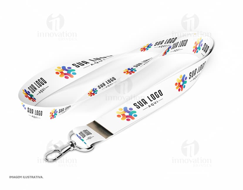 Cordão para crachá com mosquetão 85 cm x 2,5 - Design moderno e colorido para eventos e incorporações. Ideal para identificação e organização. Adquira já!