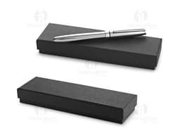 Metal Pen with Padded Case in silver tone.