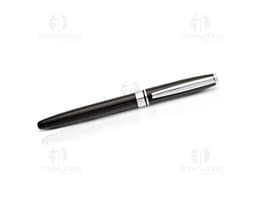 Metal Pen with Padded Case in silver tone.