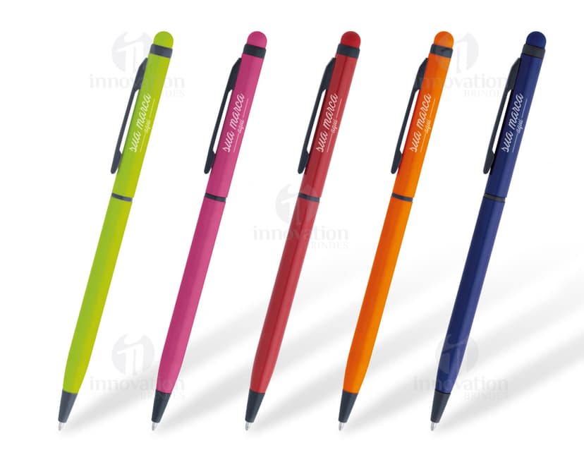 Caneta de metal com touch - 07, perfeita para escrita e desenho. Ideal para escola, escritório e artes. Alta qualidade e design colorido para estimular sua criatividade. Acesse nosso site de brindes e garanta a sua! 