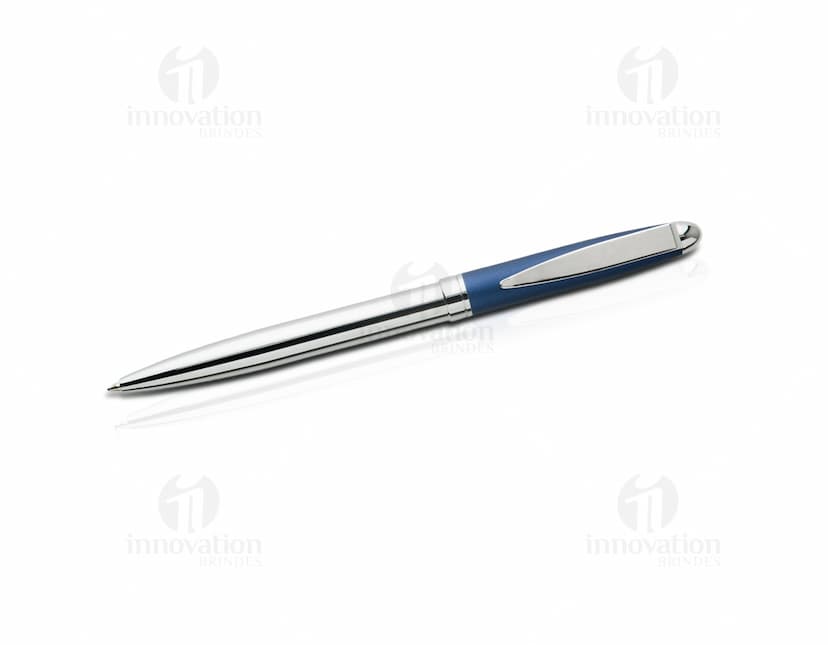 Caneta metálica de alta durabilidade, com design elegante e resistente.