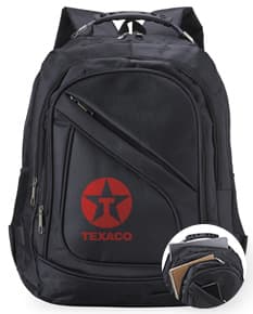 Mochila resistente feita de nylon e poliéster.
