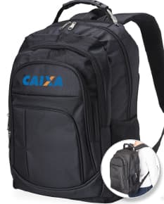 Mochila em couro preto moderna e elegante para viagens e passeios. Acessório de moda perfeito para quem busca praticidade e estilo em qualquer ocasião. Compre já!