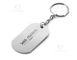 Chaveiro de metal prateado modelo 41, perfeito para presentear ou utilizar como acessório. Moderno e funcional, com design