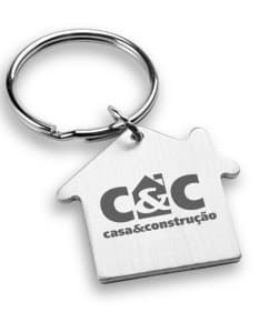Chaveiro de metal casa - 04 - Acessório elegante e funcional para organizar suas chaves. Perfeito para presentear ou utilizar no dia a dia. Adquira já o seu!