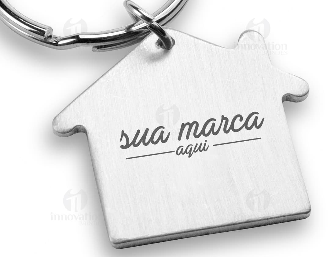 Chaveiro de metal casa - 04 - Acessório elegante e funcional para organizar suas chaves. Perfeito para presentear ou utilizar
