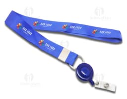 Cordón para tarjeta con roller clips en un fondo blanco.