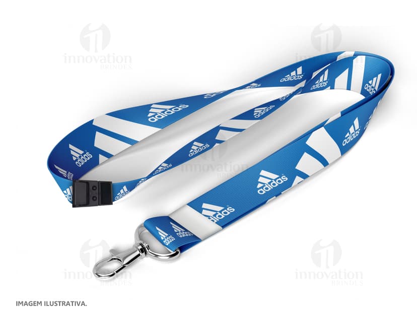 Cordão para crachá com trava e mosquetão-03: Prático e seguro para o seu dia a dia! Garanta mais praticidade com esse acessório moderno e resistente. Ideal para identificação em eventos, feiras e empresas. Adquira já o seu!