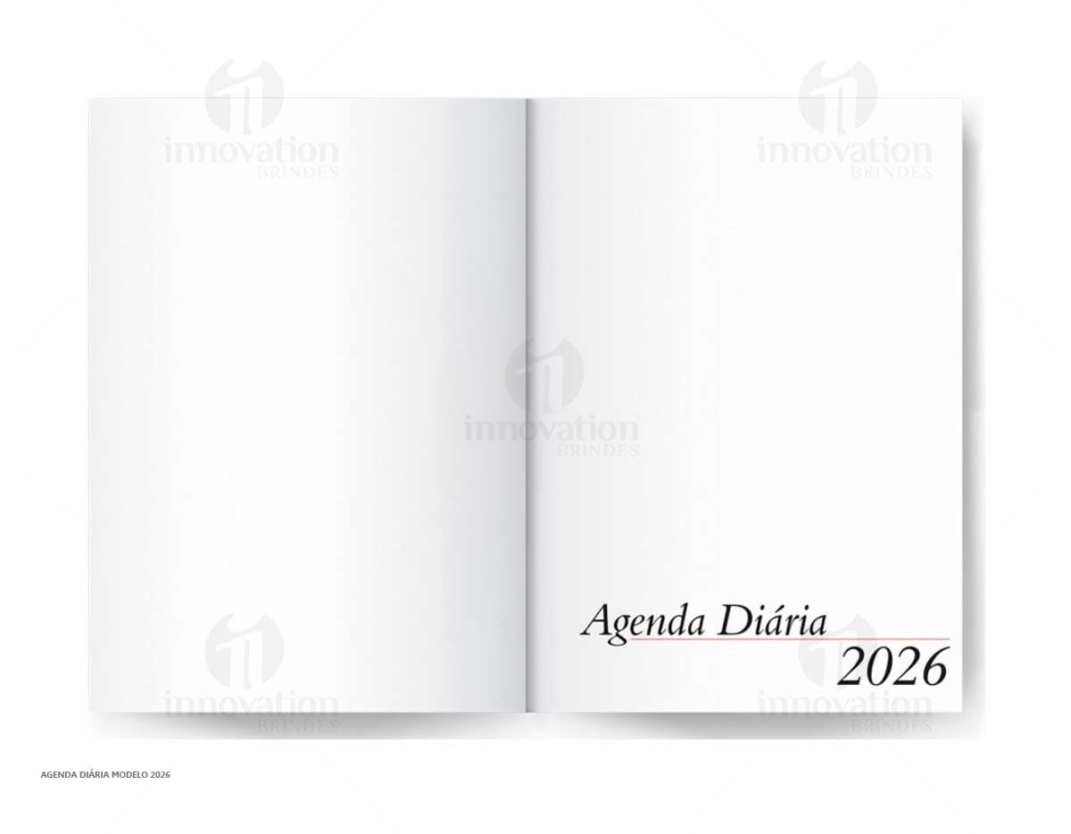 Agenda em couro preto com suporte para caneta.