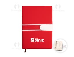 CADERNO DE COURO FOSCO COM ALÇA