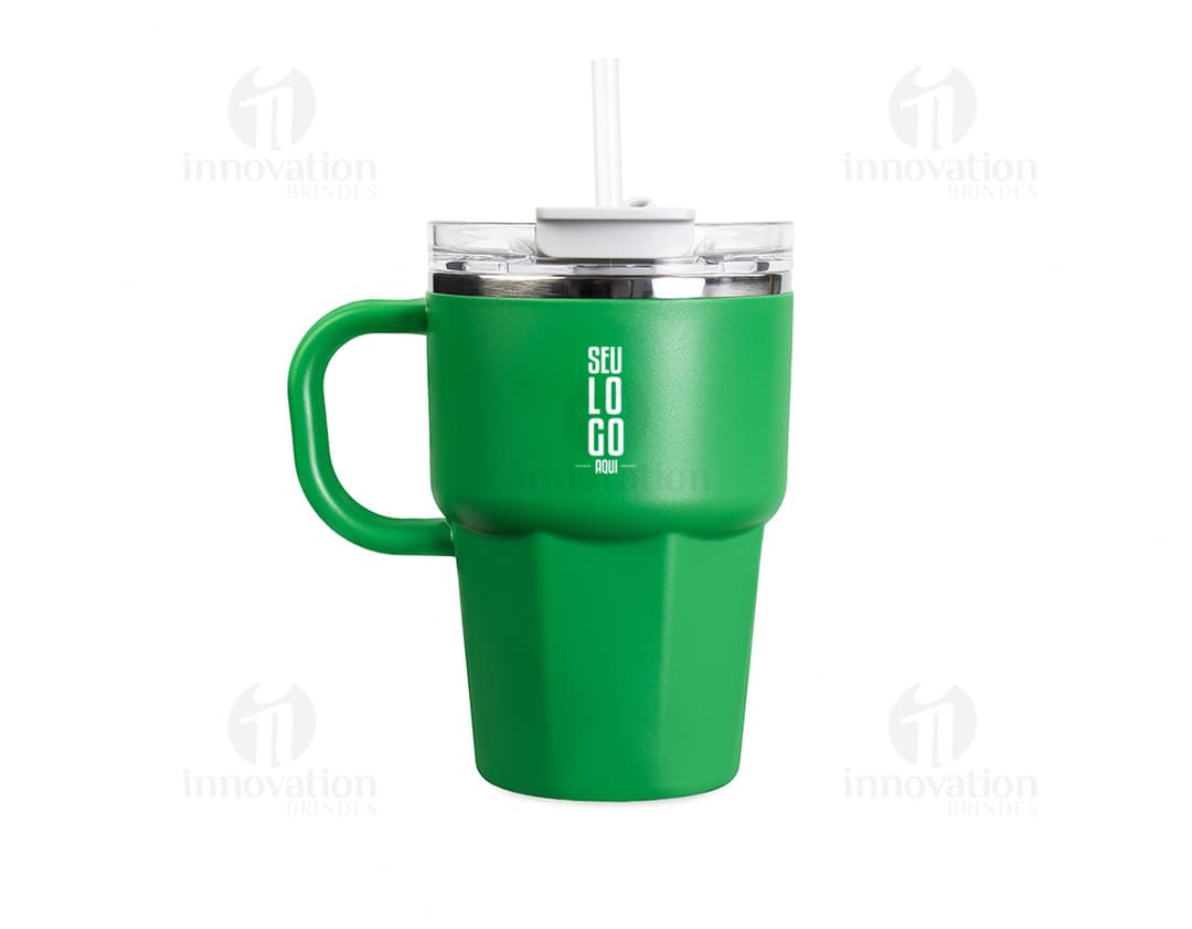 THERMAL CUP WITH LID AND STRAW 600ML