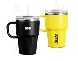 THERMAL CUP WITH LID AND STRAW 600ML