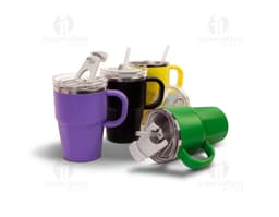 THERMAL CUP WITH LID AND STRAW 600ML