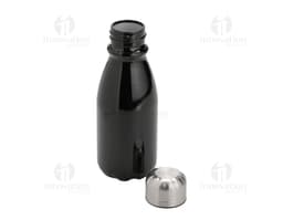 Garrafa de alumínio de 400ml para líquidos, contendo tampa. A garrafa é transparente e possui um design clean e moderno.