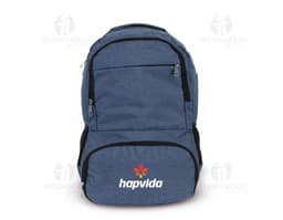 Mochila de poliéster negra con capacidad de 26L, con asa de mano y correas para los hombros. Posee cremallera, bolsillos y