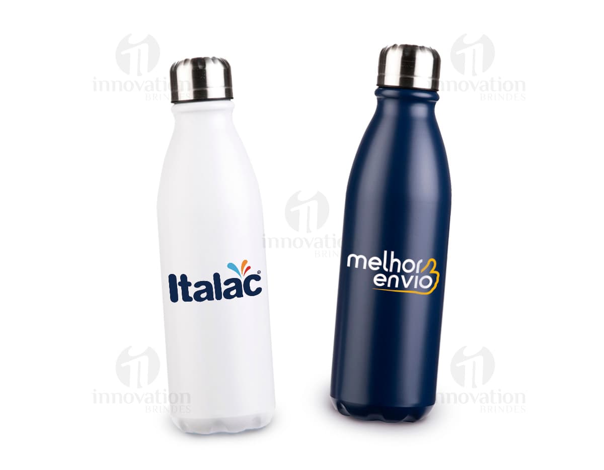 Garrafa de alumínio de 750ml contendo vinho, bebida alcoólica, líquido, vodka, rótulo, bar, garrafas, festa, límpido