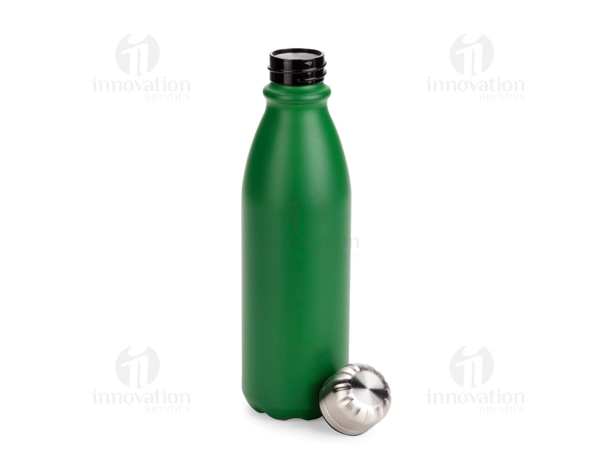 Garrafa de alumínio de 750ml contendo vinho, bebida alcoólica, líquido, vodka, rótulo, bar, garrafas, festa, límpido