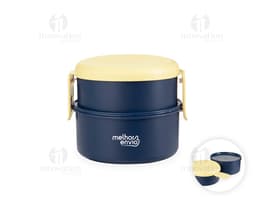 Marmita Plástica Dupla 700ml em meio a uma variedade de itens de cozinha e cuidados com a saúde, incluindo waffle iron
