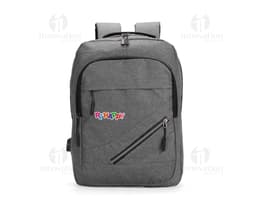Mochila de cuero negra estilo maletín con asa de mano y asas para la espalda. Cierre con cremallera, detalles en metal y