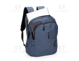 Mochila de cuero negra estilo maletín con asa de mano y asas para la espalda. Cierre con cremallera, detalles en metal y