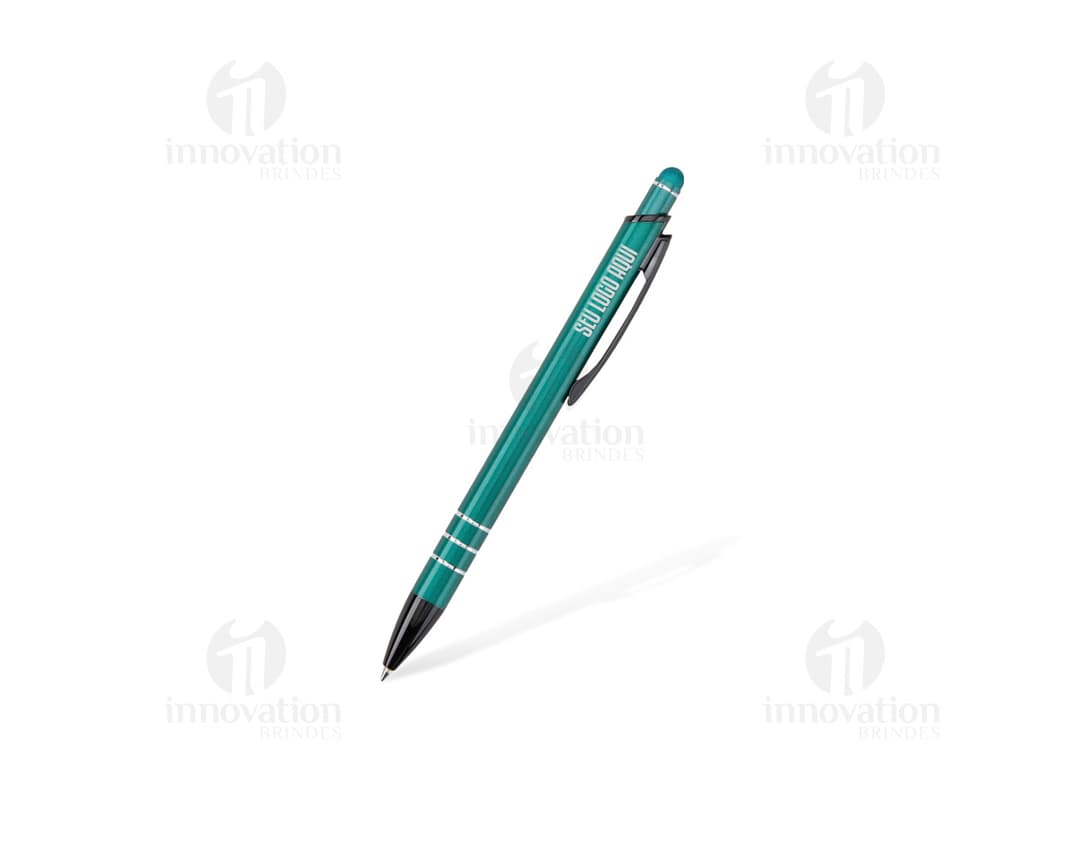 Metal touch pen used for writing and drawing. Made of silver metal with a sharp tip and black ink. Ideal for educational