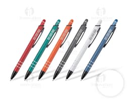 Metal touch pen used for writing and drawing. Made of silver metal with a sharp tip and black ink. Ideal for educational