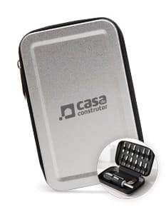 Kit de ferramentas composto por 16 peças, incluindo chave de fenda, martelo, alicate, entre outros. Ideal para uso doméstico e profissional.