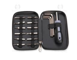 Kit de ferramentas composto por 16 peças, incluindo chave de fenda, martelo, alicate, entre outros. Ideal para uso doméstico