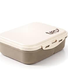 Marmita plástica de 900ml em design moderno e digital, perfeita para armazenar alimentos.