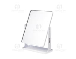 Espejo de Mesa Plástico en una oficina moderna con portátil, videodisco, computadora, negocio, vacío, 3d, tecnología, equipo