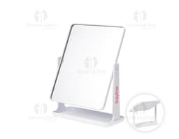 Espejo de Mesa Plástico en una oficina moderna con portátil, videodisco, computadora, negocio, vacío, 3d, tecnología, equipo