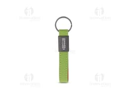 Synthetic leather keychain with silver metal details, modern and durable design. Ideal for securely and conveniently carrying