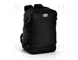 Mochila Nylon 25L preta, moderna e elegante, indicada para viagens, negócios e passeios. Possui alças de couro, zíper, bolsos