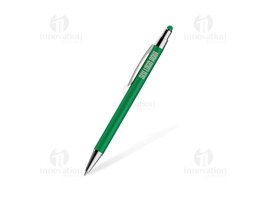 Caneta de metal acionador touch com design elegante e sofisticado, ideal para uso no escritório ou na escola. Suas