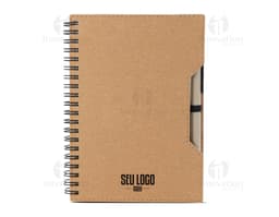Recycled cardboard cover notebook with space to write, perfect for organizing notes, reminders, and information. It features