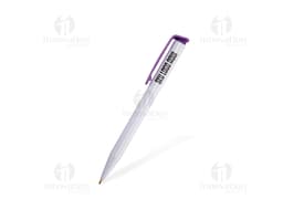 Caneta plástica para escrita em papel, design prático e leve. Feita de plástico resistente, disponível em diversas cores.