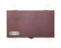 Kit de Vino 5 Piezas en una caja de cuero vacía, con compartimentos para botella, copas, sacacorchos, termómetro y